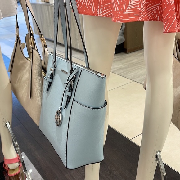MICHAEL KORS Charlotte Large Leather Top-Zip Tote
Vista Blue 
NWT - Picture 5 of 16